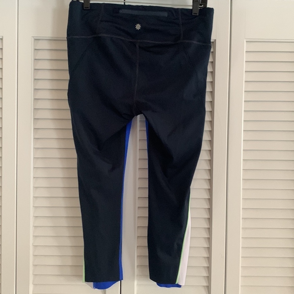 Athleta Velocity Colorblock Capri Tights w/ Stash Pockets Women’s Ankle Size M - Picture 6 of 12